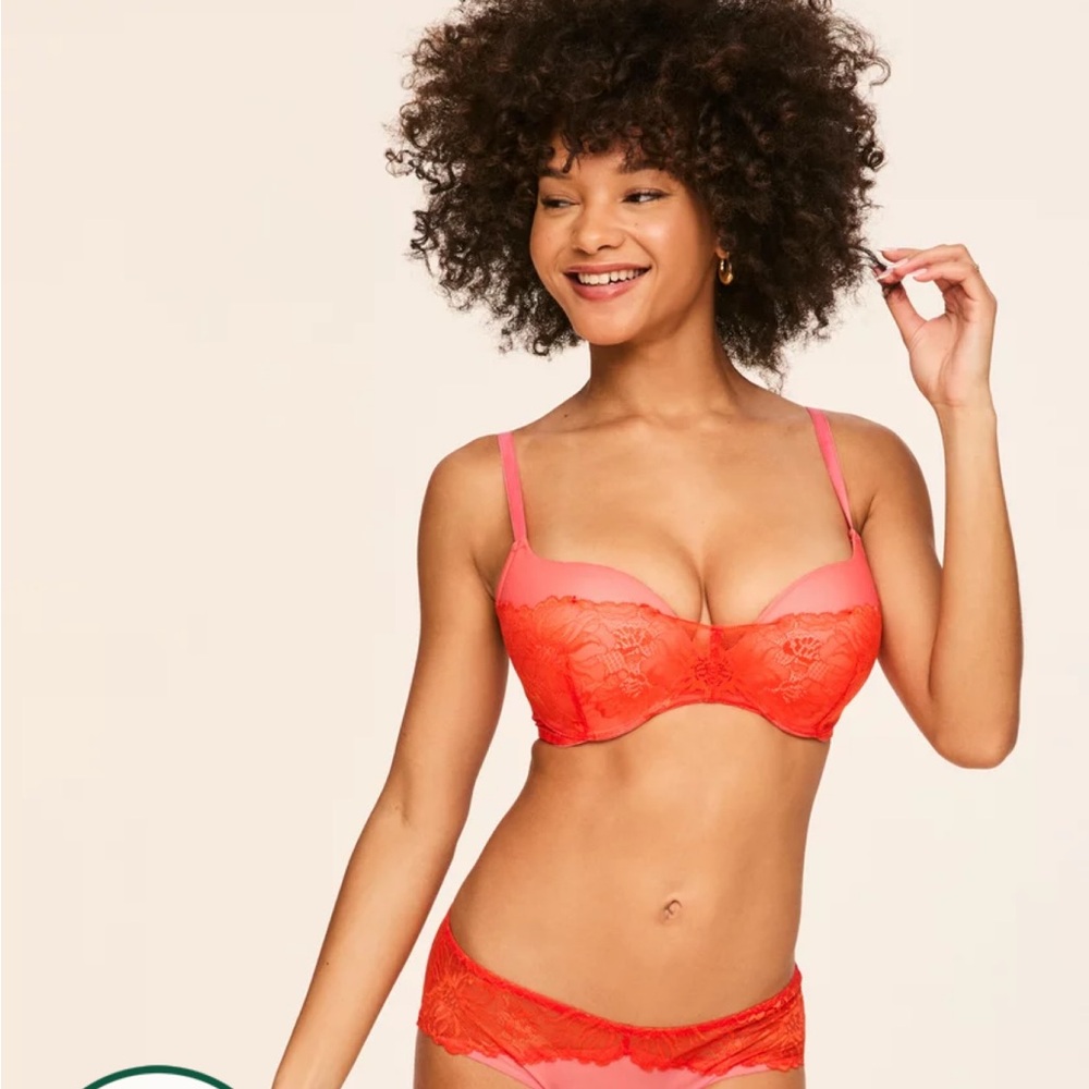 Adore Me Coral Lace Bra NWT - Picture 4 of 7